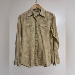 Wrangler Western Paisley Shirt pearl snap heavy stitching small